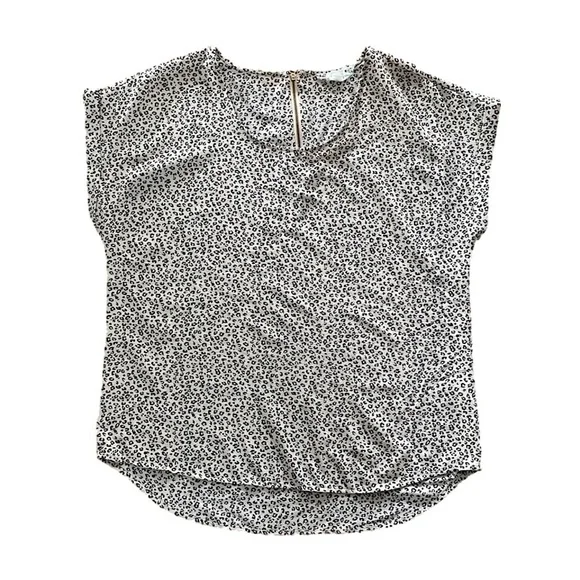 Pink Rose Blush Cheetah Short Sleeve Blouse - Picture 1 of 6